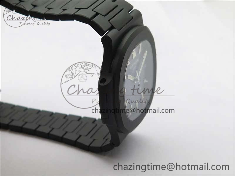 EasyCare Nautilus Jumbo 5711 DLC PPF 1:1 Best Edition Blue Textured Dial on DLC Bracelet PPF 8888