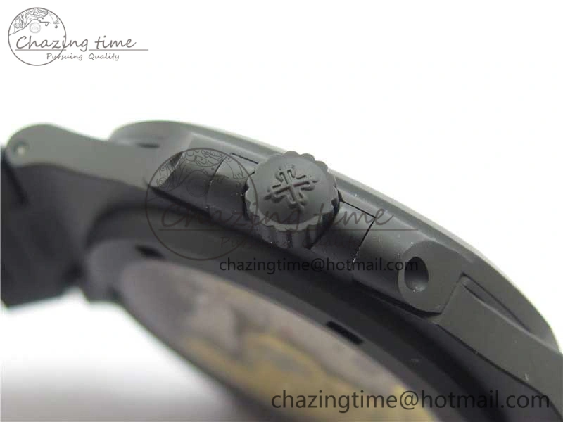 Nautilus Jumbo 5711 DLC PPF 1:1 Best Edition White Textured Dial on DLC Bracelet PPF RelaxedFit 8890