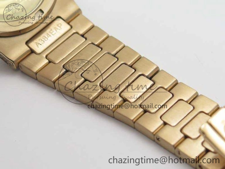 Comfortable Nautilus Jumbo 5711 Full Paved Diamonds Case Diamond Dial On RG Full Paved Diamonds Bracelet A 9030