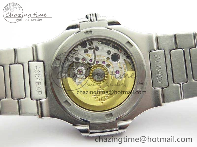 Contemporary Nautilus Jumbo 5711 Full Paved Diamonds Case Diamond Dial On SS Full Paved Diamonds Bracelet A 9026