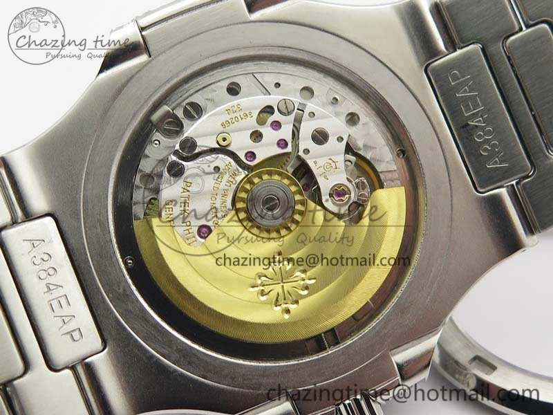 Contemporary Nautilus Jumbo 5711 Full Paved Diamonds Case Diamond Dial On SS Full Paved Diamonds Bracelet A 9026