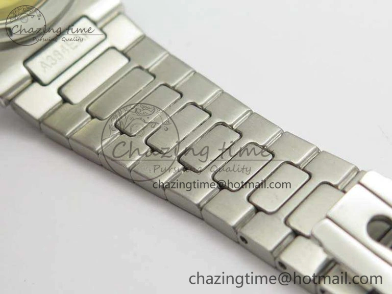 Contemporary Nautilus Jumbo 5711 Full Paved Diamonds Case Diamond Dial On SS Full Paved Diamonds Bracelet A 9026