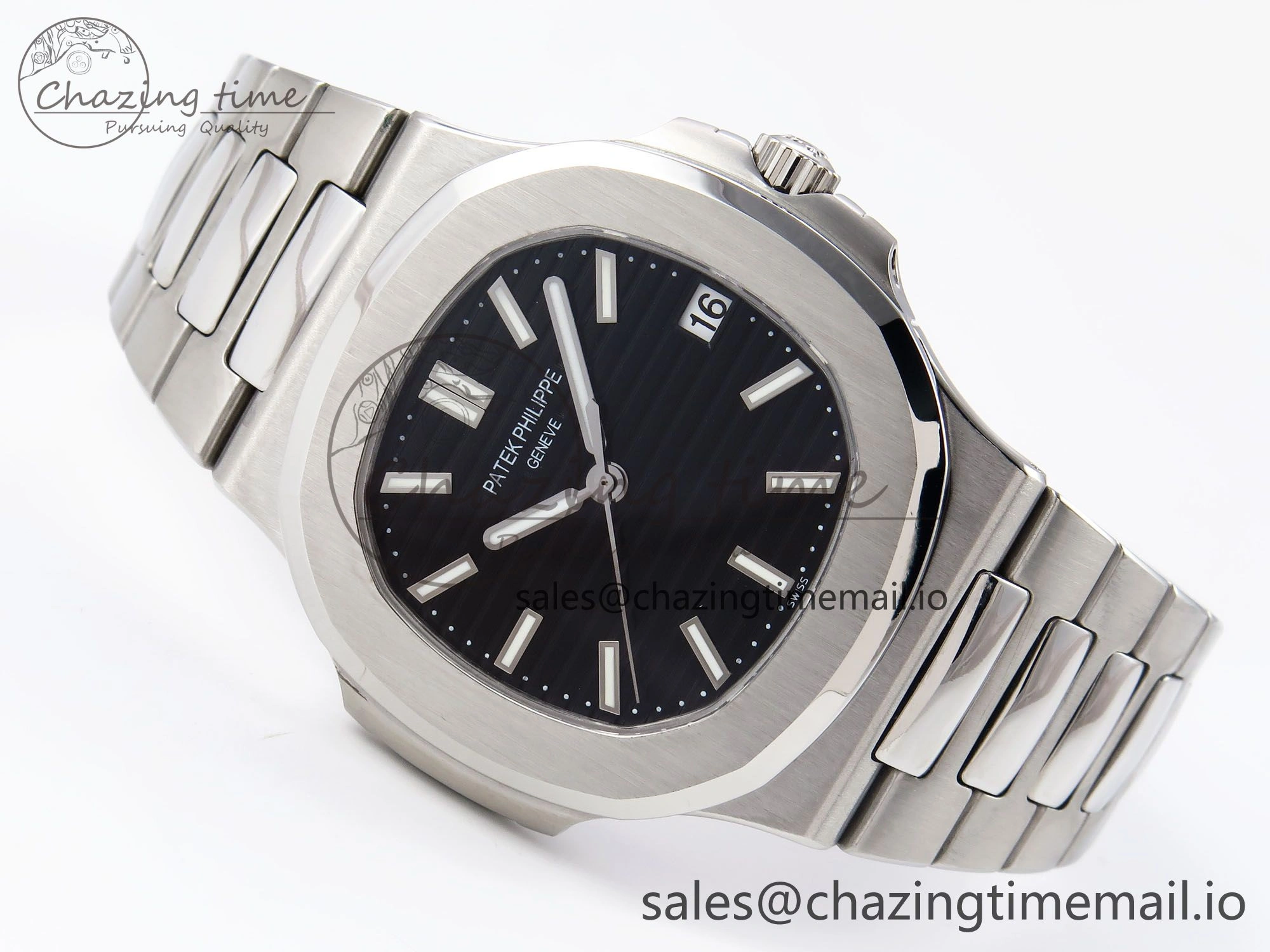 Nautilus Jumbo 5711 JJF 1:1 Best Edition Black Textured Dial On SS Bracelet A324 V Original 8697
