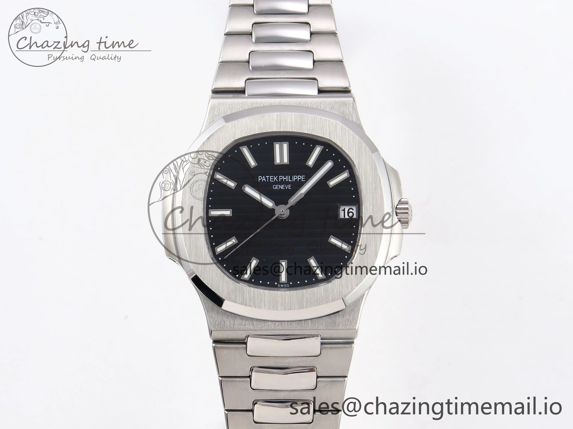 Nautilus Jumbo 5711 JJF 1:1 Best Edition Black Textured Dial On SS Bracelet A324 V Original 8697