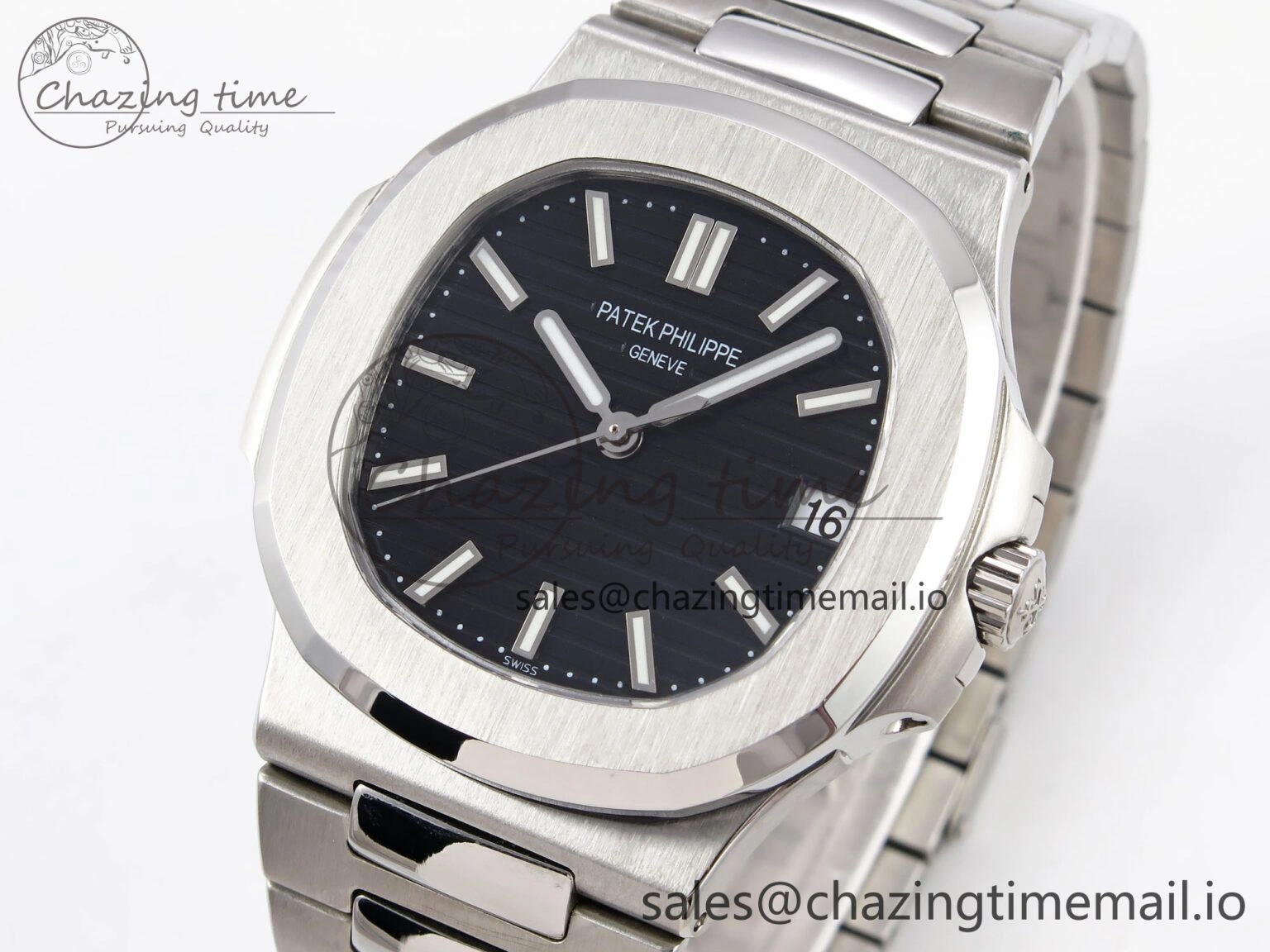 Nautilus Jumbo 5711 JJF 1:1 Best Edition Black Textured Dial On SS Bracelet A324 V Original 8697
