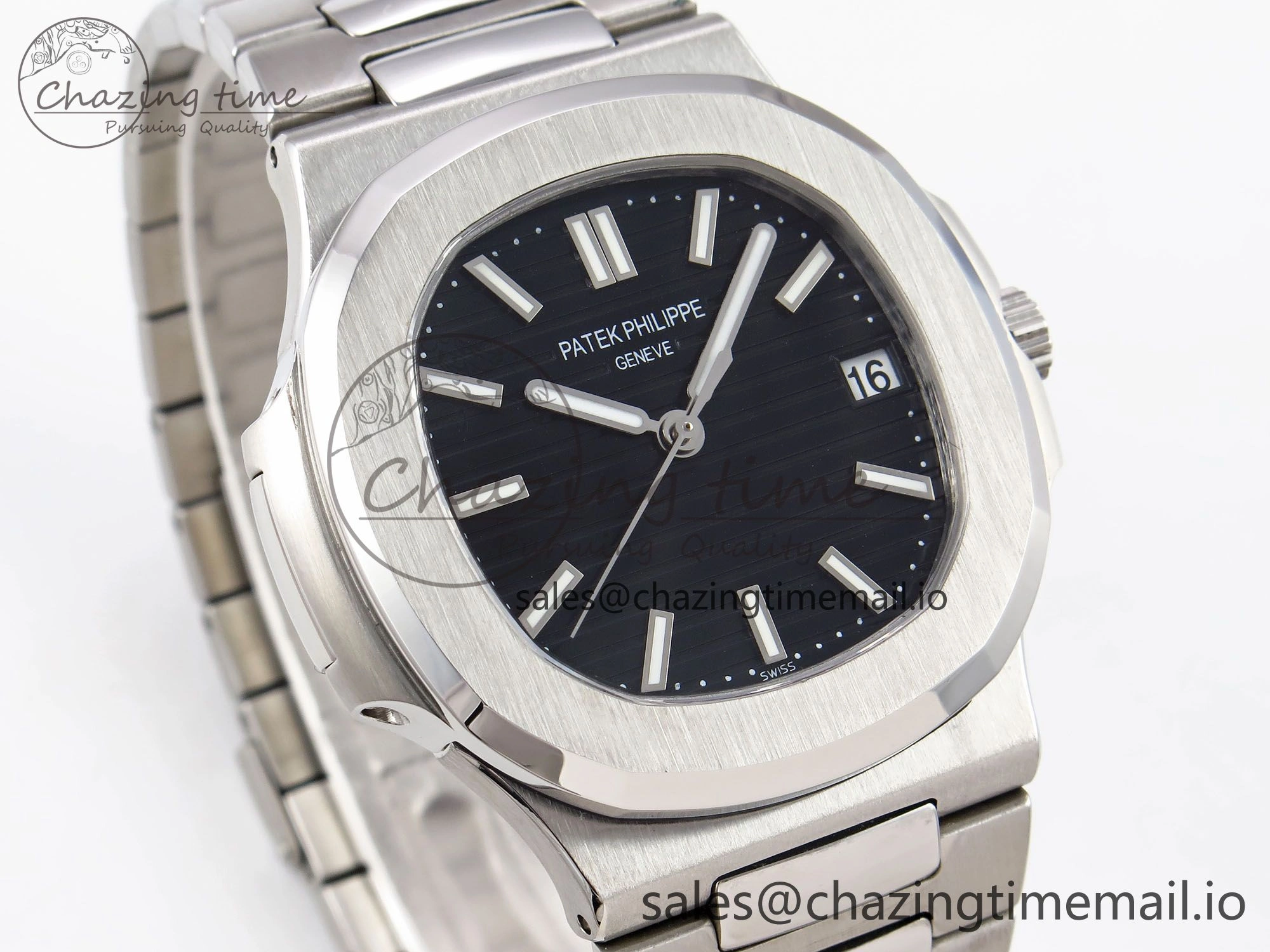 Nautilus Jumbo 5711 JJF 1:1 Best Edition Black Textured Dial On SS Bracelet A324 V Original 8697