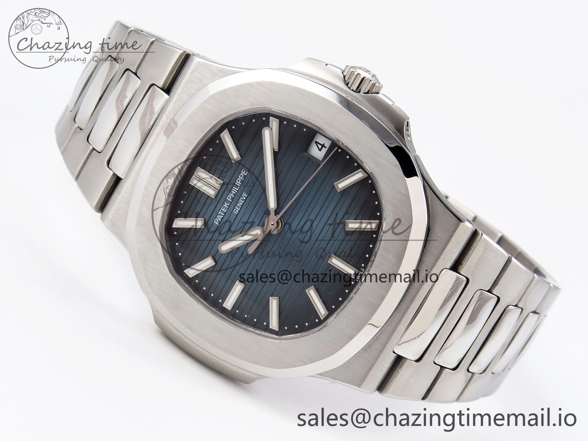 Trendy Nautilus Jumbo 5711 JJF 1:1 Best Edition Blue Textured Dial On SS Bracelet A324 V 8700