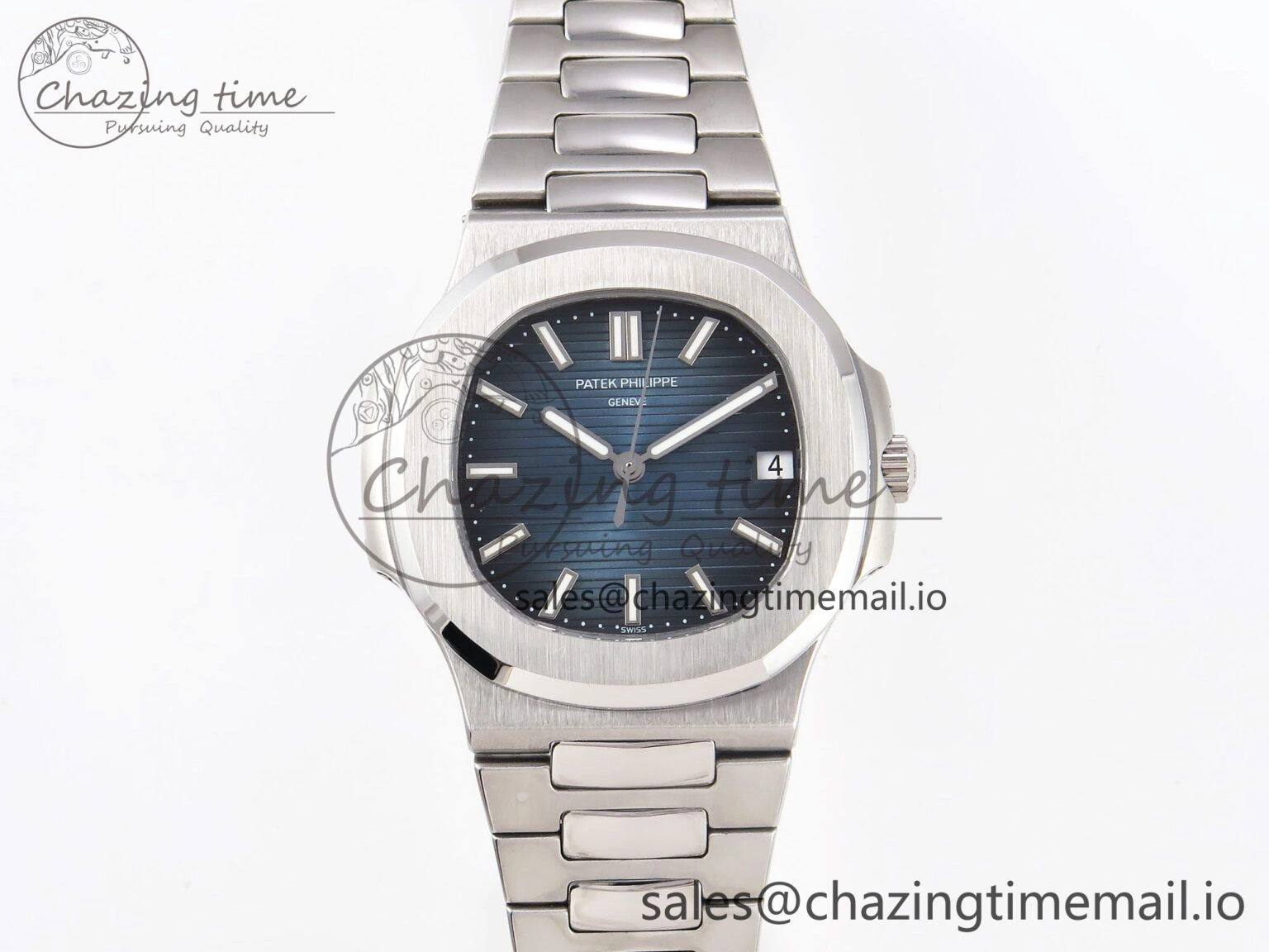 Trendy Nautilus Jumbo 5711 JJF 1:1 Best Edition Blue Textured Dial On SS Bracelet A324 V 8700