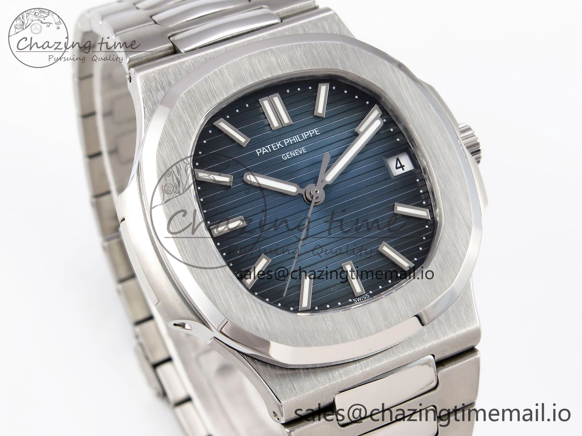 Trendy Nautilus Jumbo 5711 JJF 1:1 Best Edition Blue Textured Dial On SS Bracelet A324 V 8700