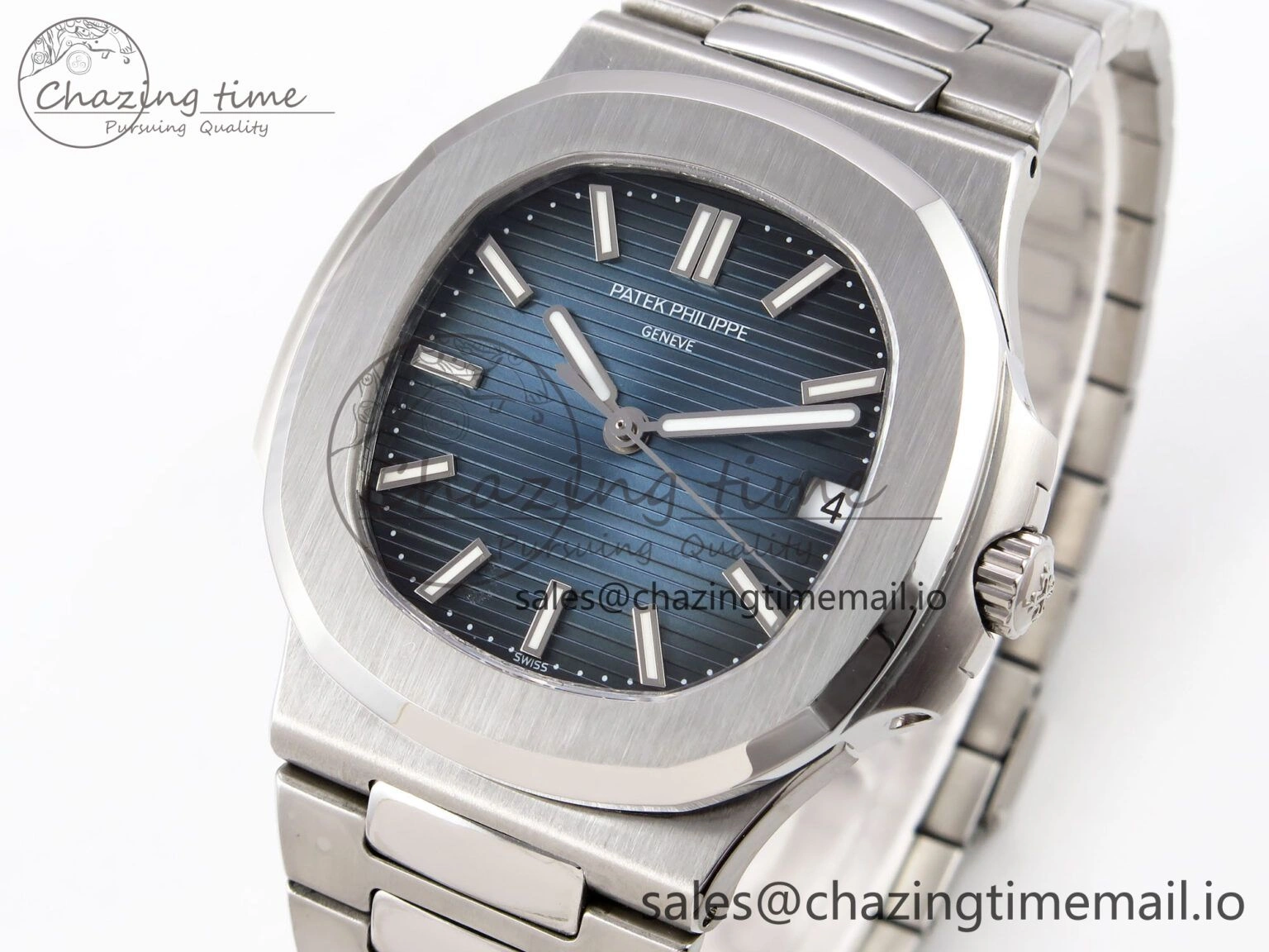 Trendy Nautilus Jumbo 5711 JJF 1:1 Best Edition Blue Textured Dial On SS Bracelet A324 V 8700