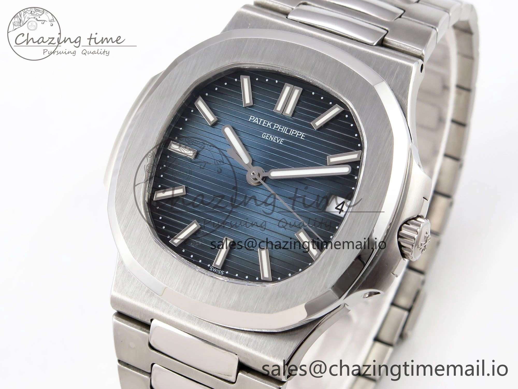 Trendy Nautilus Jumbo 5711 JJF 1:1 Best Edition Blue Textured Dial On SS Bracelet A324 V 8700