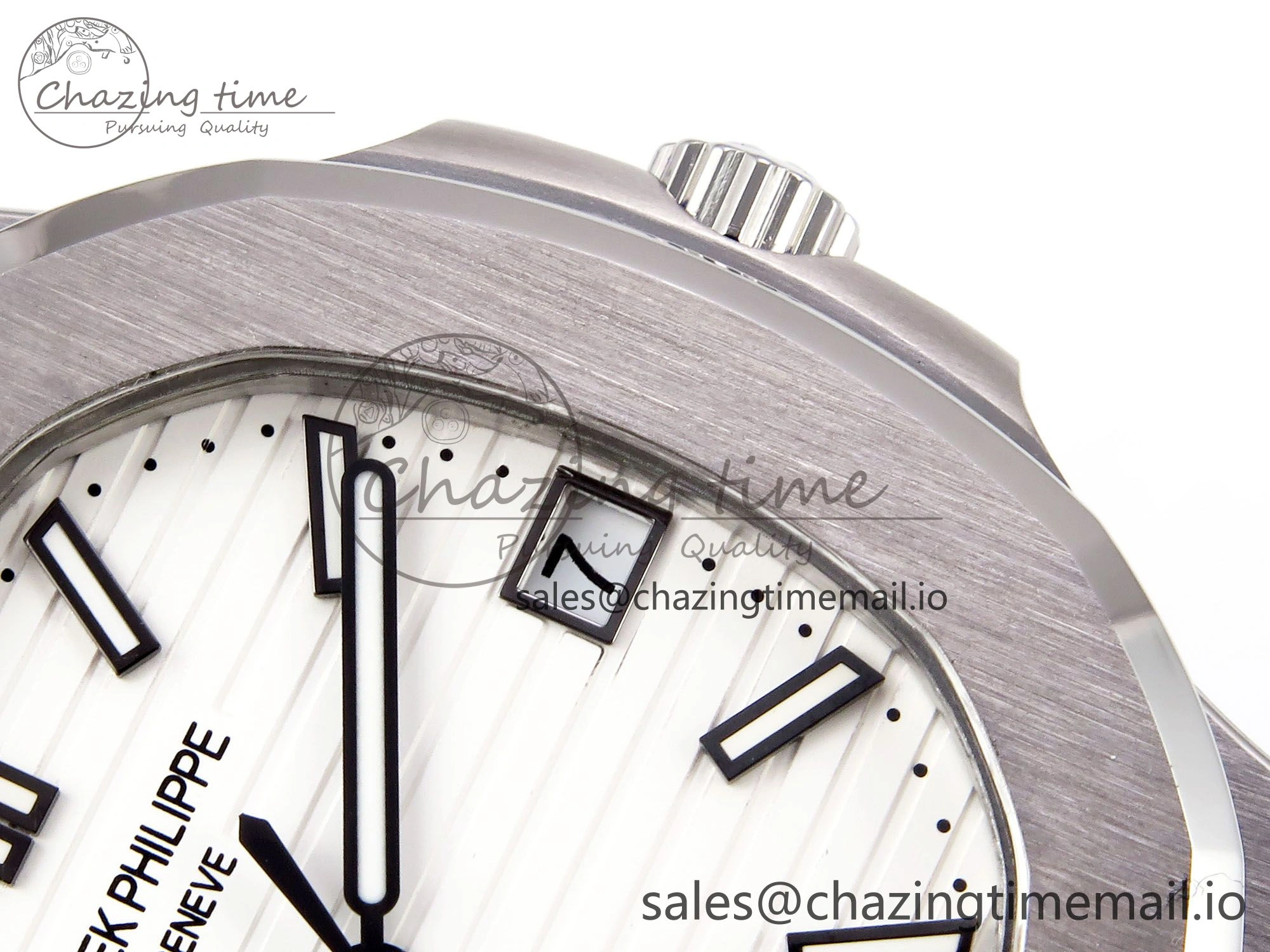 Nautilus Jumbo 5711 JJF 1:1 Best Edition White Textured Dial On SS Bracelet A324 V Soft 8699