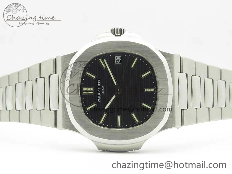 Comfortable Nautilus Jumbo 5711 MKF 1:1 Best Edition Black Textured Dial on SS Bracelet A324 Clone V 8988
