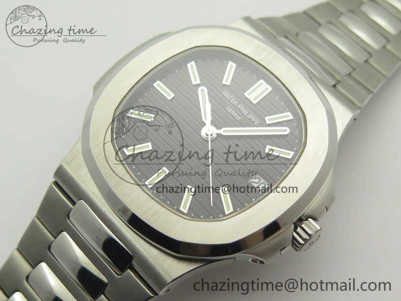 Comfortable Nautilus Jumbo 5711 MKF 1:1 Best Edition Black Textured Dial on SS Bracelet A324 Clone V 8988