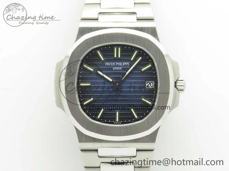 Stylish Nautilus Jumbo 5711 MKF 1:1 Best Edition Blue Textured Dial on SS Bracelet A324 Clone V 8987