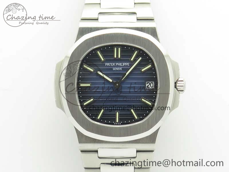 Stylish Nautilus Jumbo 5711 MKF 1:1 Best Edition Blue Textured Dial on SS Bracelet A324 Clone V 8987