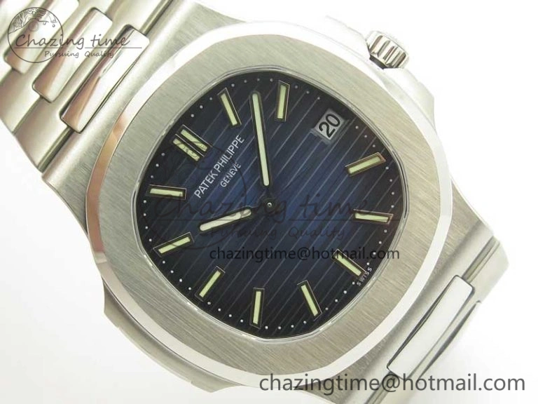 Stylish Nautilus Jumbo 5711 MKF 1:1 Best Edition Blue Textured Dial on SS Bracelet A324 Clone V 8987