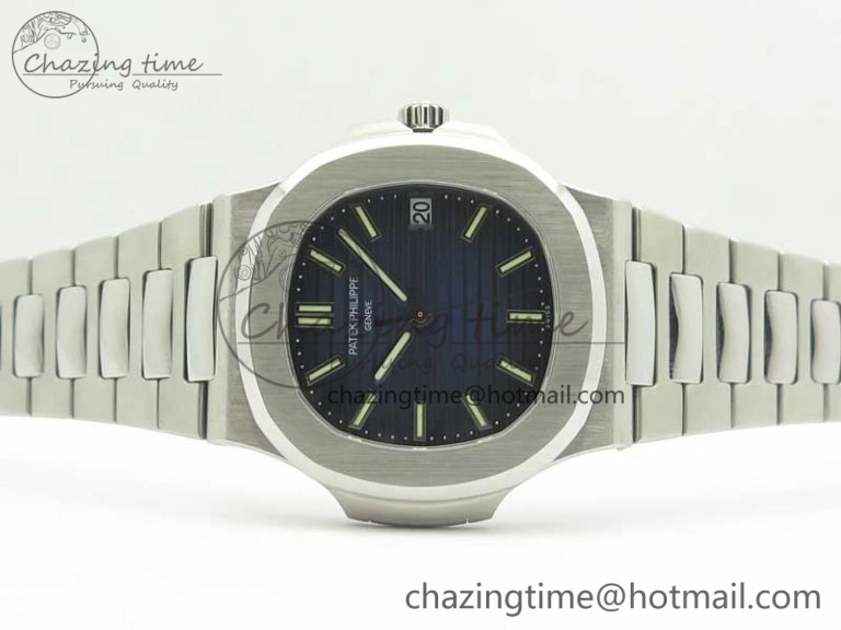 Stylish Nautilus Jumbo 5711 MKF 1:1 Best Edition Blue Textured Dial on SS Bracelet A324 Clone V 8987