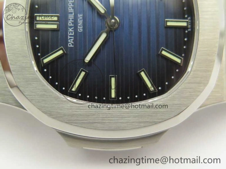 Stylish Nautilus Jumbo 5711 MKF 1:1 Best Edition Blue Textured Dial on SS Bracelet A324 Clone V 8987