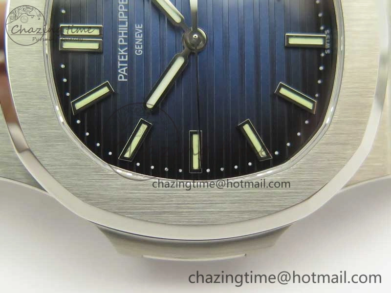 Stylish Nautilus Jumbo 5711 MKF 1:1 Best Edition Blue Textured Dial on SS Bracelet A324 Clone V 8987