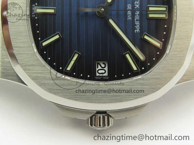 Stylish Nautilus Jumbo 5711 MKF 1:1 Best Edition Blue Textured Dial on SS Bracelet A324 Clone V 8987