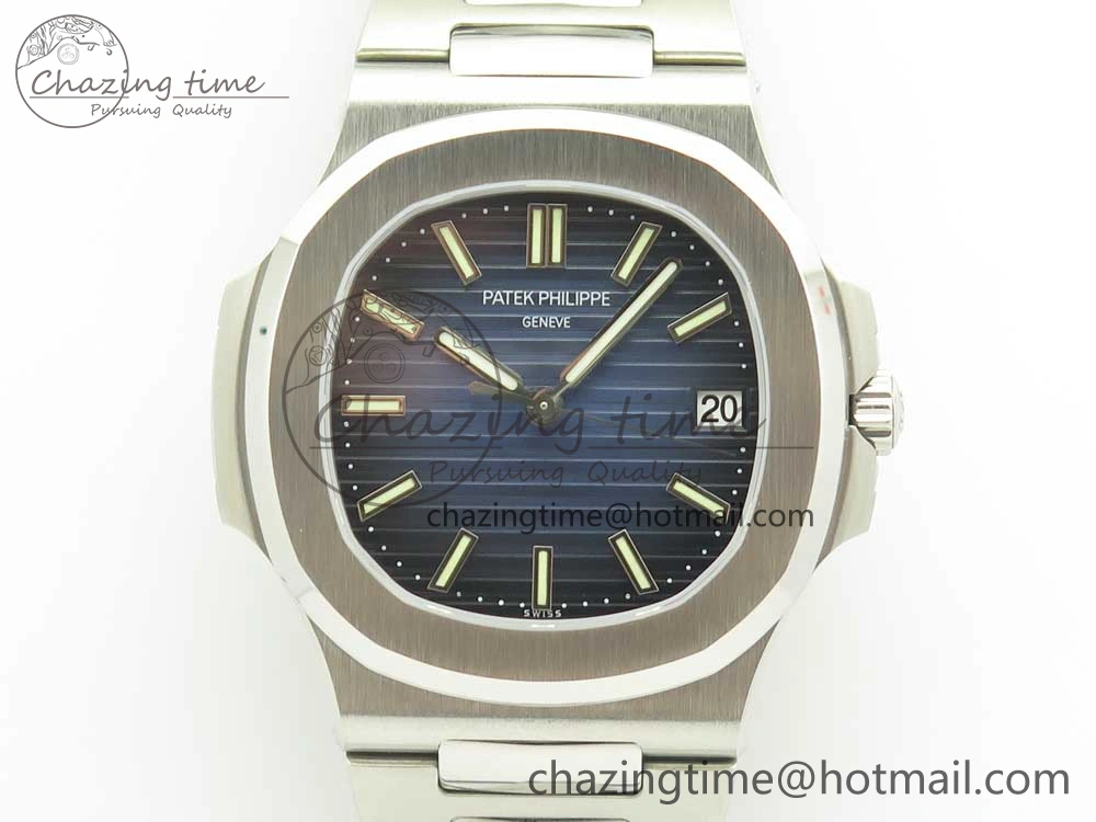 EyeCatching Nautilus Jumbo 5711 MKF 1:1 Best Edition Blue Textured Dial on SS Bracelet A324 Clone V 8976