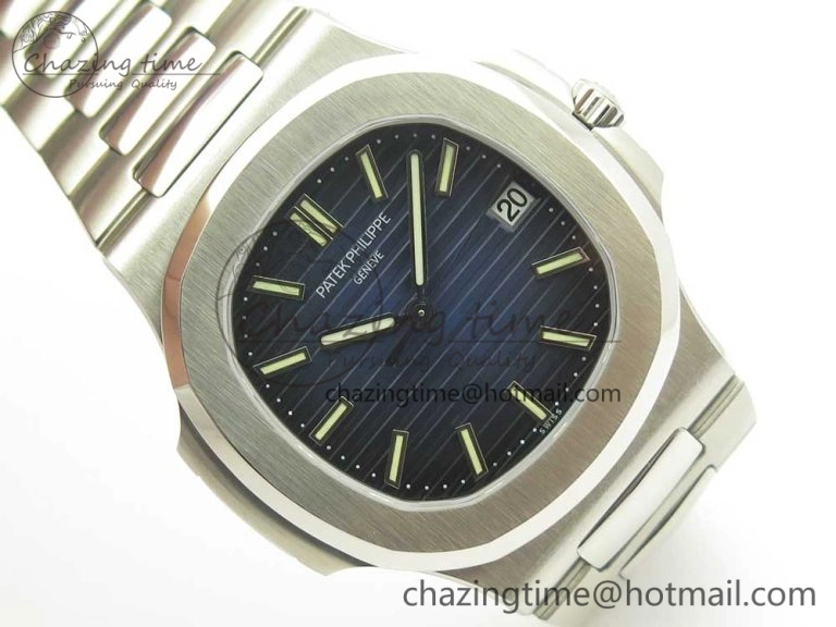 EyeCatching Nautilus Jumbo 5711 MKF 1:1 Best Edition Blue Textured Dial on SS Bracelet A324 Clone V 8976
