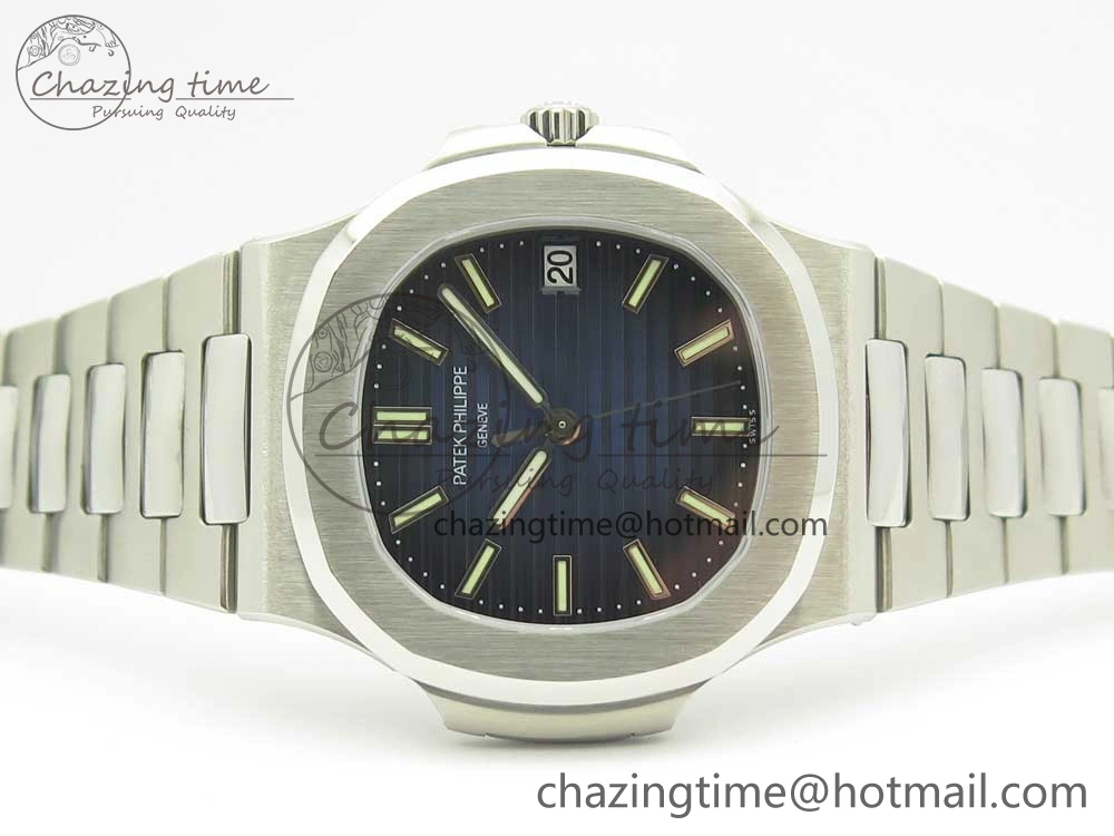 EyeCatching Nautilus Jumbo 5711 MKF 1:1 Best Edition Blue Textured Dial on SS Bracelet A324 Clone V 8976
