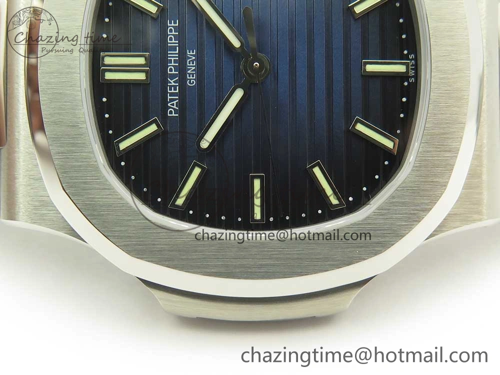 EyeCatching Nautilus Jumbo 5711 MKF 1:1 Best Edition Blue Textured Dial on SS Bracelet A324 Clone V 8976
