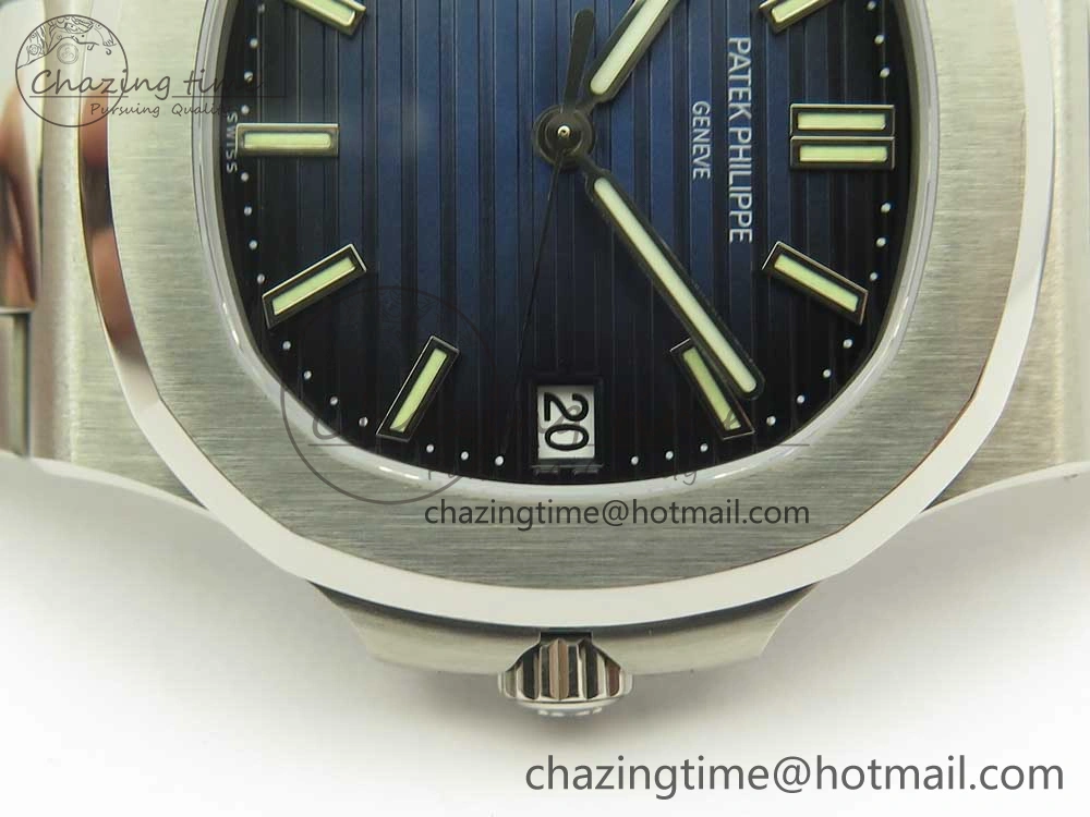 EyeCatching Nautilus Jumbo 5711 MKF 1:1 Best Edition Blue Textured Dial on SS Bracelet A324 Clone V 8976