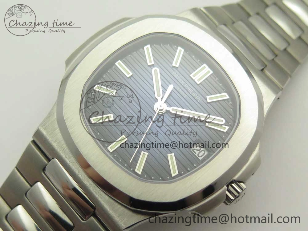 EyeCatching Nautilus Jumbo 5711 MKF 1:1 Best Edition Blue Textured Dial on SS Bracelet A324 Clone V 8976