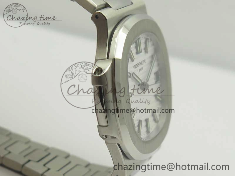 Comfortable Nautilus Jumbo 5711 MKF 1:1 Best Edition White Textured Dial on SS Bracelet A324 Clone V 8989
