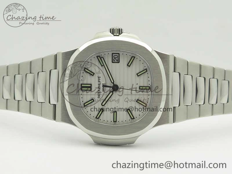 Comfortable Nautilus Jumbo 5711 MKF 1:1 Best Edition White Textured Dial on SS Bracelet A324 Clone V 8989