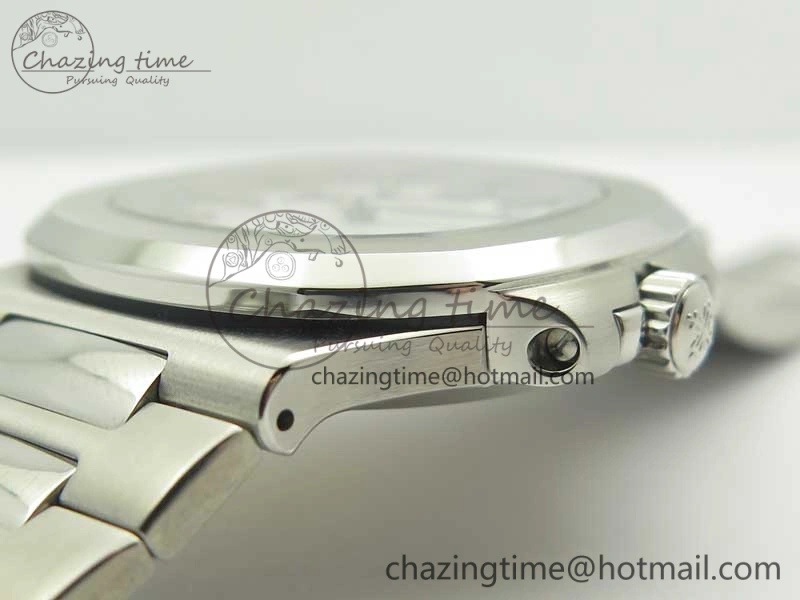 Comfortable Nautilus Jumbo 5711 MKF 1:1 Best Edition White Textured Dial on SS Bracelet A324 Clone V 8989