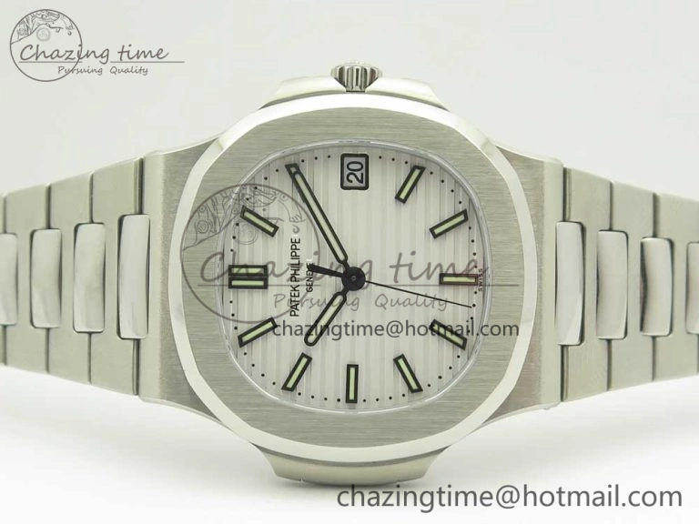Durable Nautilus Jumbo 5711 MKF 1:1 Best Edition White Textured Dial on SS Bracelet A324 Clone V 8980