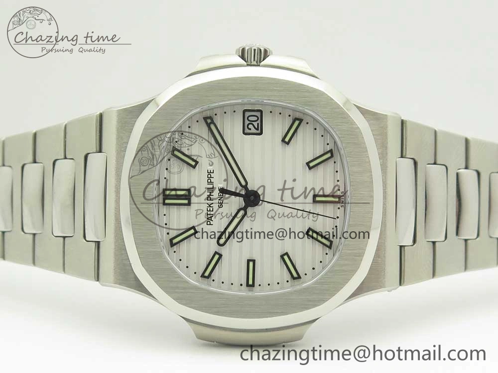 Durable Nautilus Jumbo 5711 MKF 1:1 Best Edition White Textured Dial on SS Bracelet A324 Clone V 8980