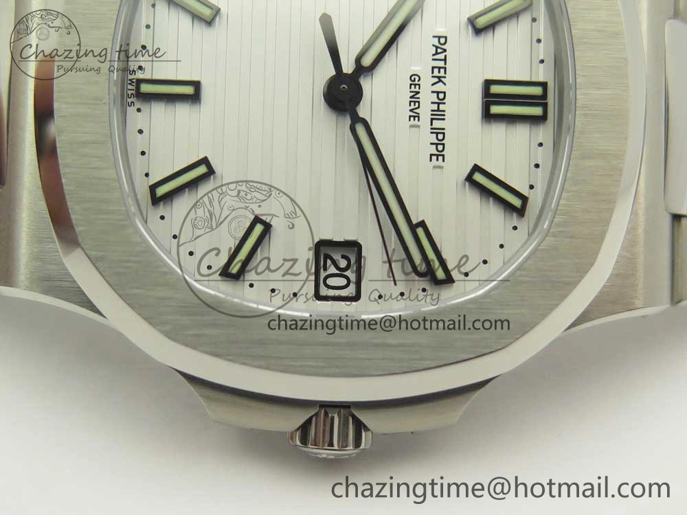 Durable Nautilus Jumbo 5711 MKF 1:1 Best Edition White Textured Dial on SS Bracelet A324 Clone V 8980