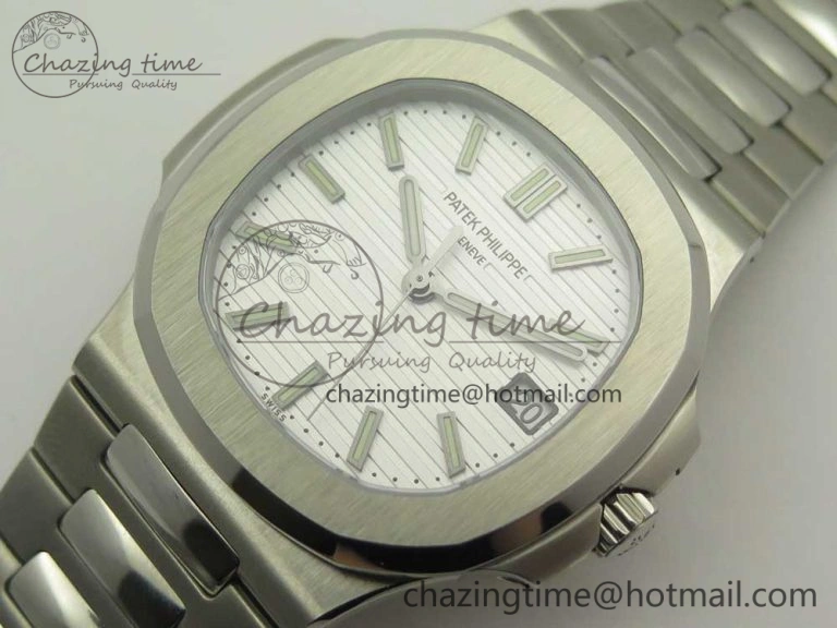 Durable Nautilus Jumbo 5711 MKF 1:1 Best Edition White Textured Dial on SS Bracelet A324 Clone V 8980