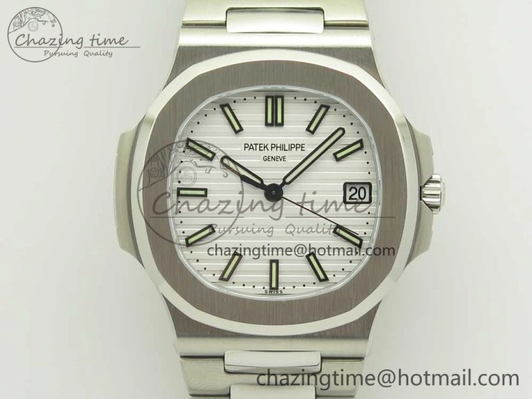 Durable Nautilus Jumbo 5711 MKF 1:1 Best Edition White Textured Dial on SS Bracelet A324 Clone V 8980