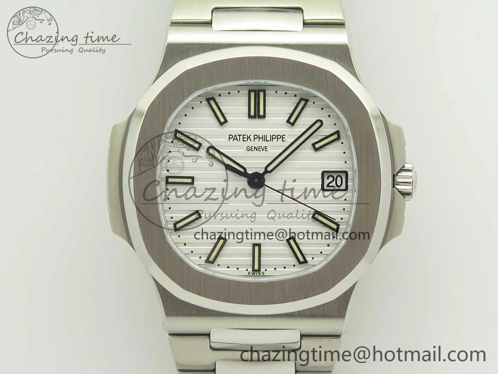 Durable Nautilus Jumbo 5711 MKF 1:1 Best Edition White Textured Dial on SS Bracelet A324 Clone V 8980