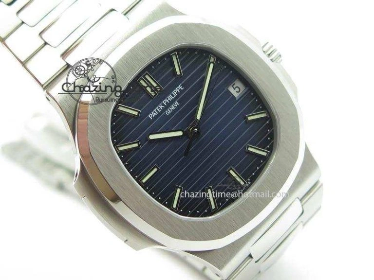 Nautilus Jumbo 5711 PF 1:1 Best Version Blue Dial On SS Bracelet A324 Clone Stretchable 9039