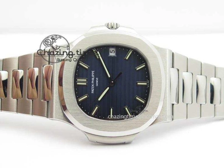 Nautilus Jumbo 5711 PF 1:1 Best Version Blue Dial On SS Bracelet A324 Clone Stretchable 9039
