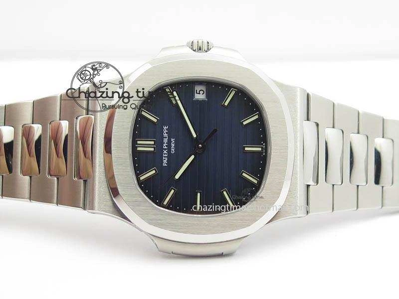 Nautilus Jumbo 5711 PF 1:1 Best Version Blue Dial On SS Bracelet A324 Clone Stretchable 9039