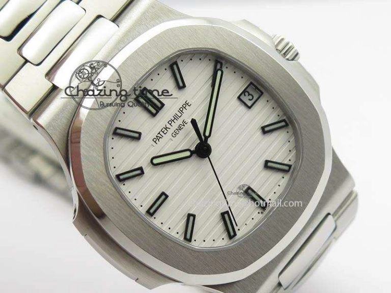 Vibrant Nautilus Jumbo 5711 PF 1:1 Best Version White Dial On SS Bracelet A324 Clone 9037