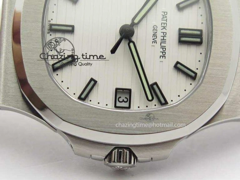 Vibrant Nautilus Jumbo 5711 PF 1:1 Best Version White Dial On SS Bracelet A324 Clone 9037
