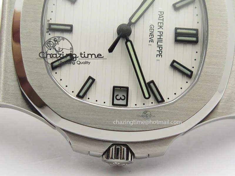 Vibrant Nautilus Jumbo 5711 PF 1:1 Best Version White Dial On SS Bracelet A324 Clone 9037