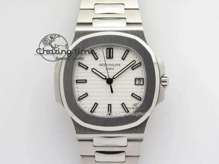 Vibrant Nautilus Jumbo 5711 PF 1:1 Best Version White Dial On SS Bracelet A324 Clone 9037