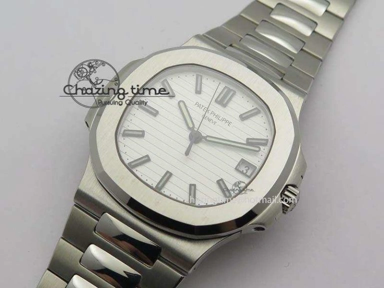 Vibrant Nautilus Jumbo 5711 PF 1:1 Best Version White Dial On SS Bracelet A324 Clone 9037