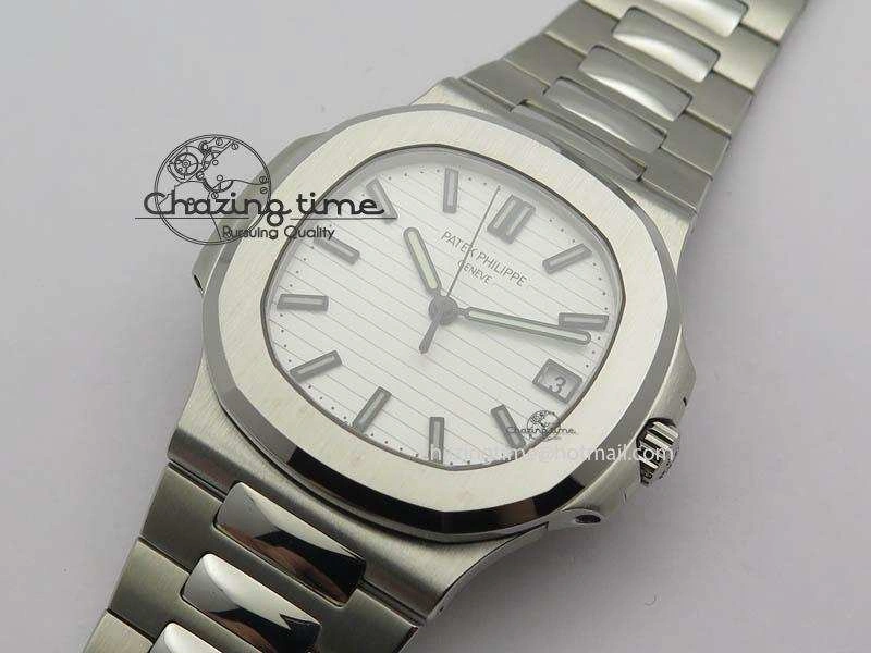 Vibrant Nautilus Jumbo 5711 PF 1:1 Best Version White Dial On SS Bracelet A324 Clone 9037