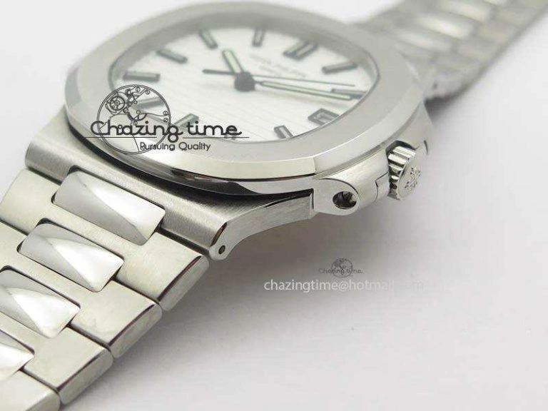 Vibrant Nautilus Jumbo 5711 PF 1:1 Best Version White Dial On SS Bracelet A324 Clone 9037